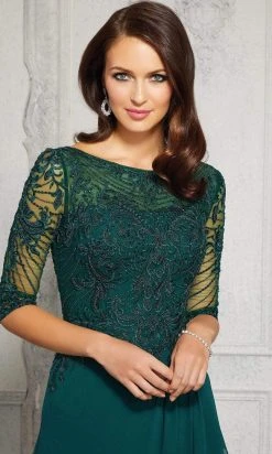 MGNY By Mori Lee - 72412 Illusion Bateau A-Line Evening Dress