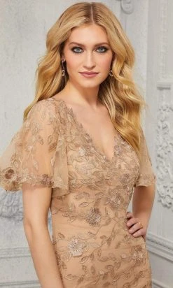 MGNY By Mori Lee - 72413 V-Neck Embroidered Evening Dress 9 MGNY By Mori Lee - 72413 V-Neck Embroidered Evening Dress