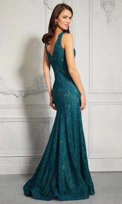 MGNY By Mori Lee - 72416 Embroidered Lace V Neck A-Line Gown