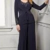 MGNY By Mori Lee - 72427 Scoop Long Sleeves Pant Suit