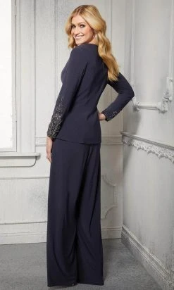 MGNY By Mori Lee - 72427 Scoop Long Sleeves Pant Suit