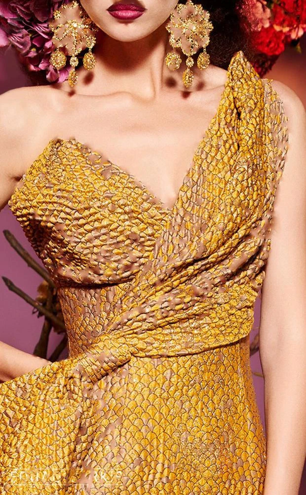 MNM Couture - 2425 Scale-like Asymmetric Mermaid Dress 5 MNM Couture - 2425 Scale-like Asymmetric Mermaid Dress