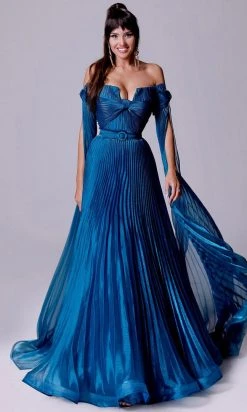 MNM Couture 2694 - Pleated A-Line Evening Gown