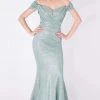 MNM COUTURE - F7542 Embellished Off-Shoulder Trumpet Dress
