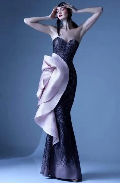 MNM Couture - G0961 Strapless Applique Sweetheart Trumpet Dress