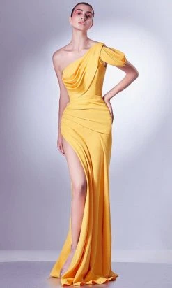 MNM Couture G1342 - Draped Sash Evening Gown