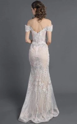 MNM Couture - K3555 Bedazzled Off-Shoulder Trumpet Dress