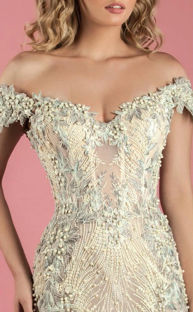 MNM Couture - K3555 Bedazzled Off-Shoulder Trumpet Dress 8 MNM Couture - K3555 Bedazzled Off-Shoulder Trumpet Dress