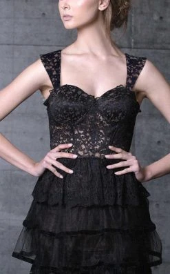 MNM Couture - Lace Sweetheart Tiered Dress N0100