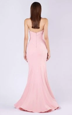 MNM COUTURE - M0002 Strapless Folded Sweetheart Crepe Mermaid Dress