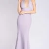 MNM COUTURE - M0004 Halter Neckline Crepe Mermaid Long Dress 1 MNM COUTURE - M0004 Halter Neckline Crepe Mermaid Long Dress