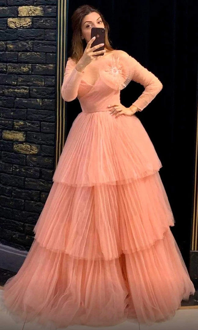 MNM COUTURE - N0342 Floral Accent Long Sleeve Off-Shoulder Ballgown 8 MNM COUTURE - N0342 Floral Accent Long Sleeve Off-Shoulder Ballgown