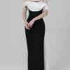 MNM COUTURE N0456 - Draped Off Shoulder Evening Dress
