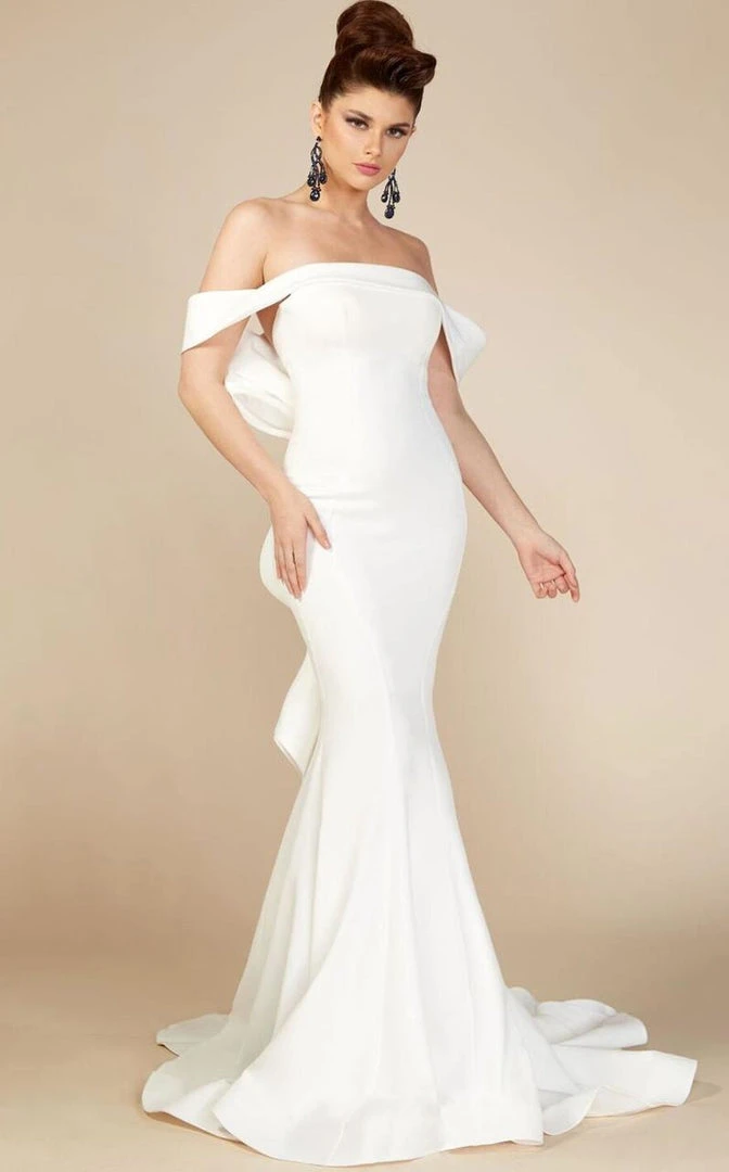 MNM Couture - Off-Shoulder Ruffled Mermaid Gown N0145 3 MNM Couture - Off-Shoulder Ruffled Mermaid Gown N0145