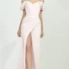 MNM Couture - Ruffled Off-Shoulder Sleeve Sheath Dress G0665