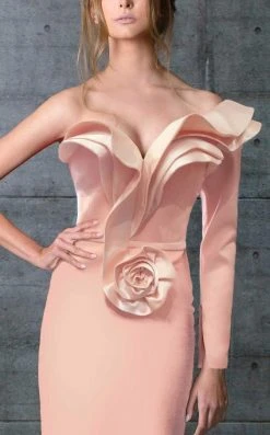 MNM Couture - Single Long Sleeve Evening Gown N0075 5 MNM Couture - Single Long Sleeve Evening Gown N0075