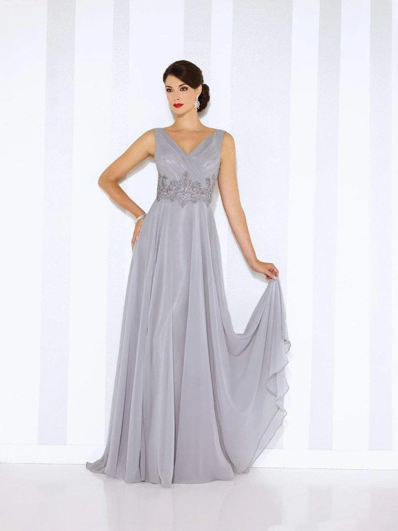 Mon Cheri 116665 Sleeveless Chiffon A-line Dress - 1 Pc Gray In Size 16 Available 3 Mon Cheri 116665 Sleeveless Chiffon A-line Dress - 1 Pc Gray In Size 16 Available