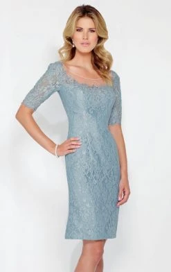 Mon Cheri 116846 Lace Knee Length Sheath Dress