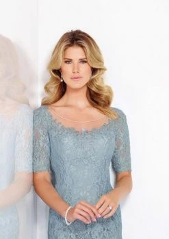 Mon Cheri 116846 Lace Knee Length Sheath Dress