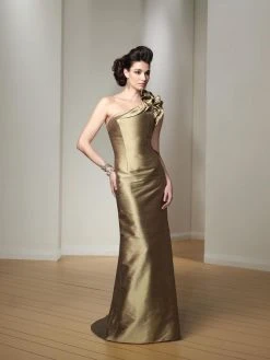 Mon Cheri - 212973 One Shoulder Long Dress - 2 Pcs Bronze In Size 10 And 14 Available