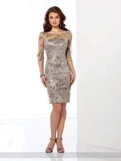 Mon Cheri 216872 Quarter Sleeve Cocktail Dress