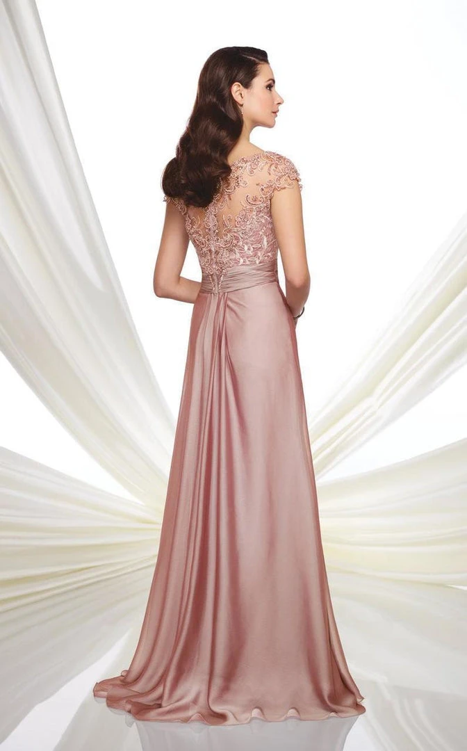 Mon Cheri - 216968 Two Tone Chiffon A-line Dress - 1 Pc Rose In Size 6 Available 4 Mon Cheri - 216968 Two Tone Chiffon A-line Dress - 1 Pc Rose In Size 6 Available
