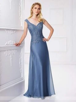 Mon Cheri A-Line Gown 117903 - 1 Pc Wine In Size 12 And 1 Pc Wedgewood In Size 10 Available