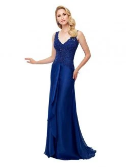 Mon Cheri - Beaded Lace A-Line Gown With Detachable Sleeves 117909 13 Mon Cheri - Beaded Lace A-Line Gown With Detachable Sleeves 117909