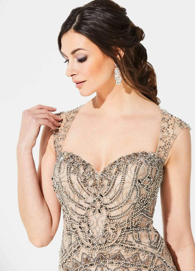 Mon Cheri - Beaded Sweetheart Mermaid Evening Dress 219D75 - 1 Pc Taupe In Size 18 Available 6 Mon Cheri - Beaded Sweetheart Mermaid Evening Dress 219D75 - 1 Pc Taupe In Size 18 Available