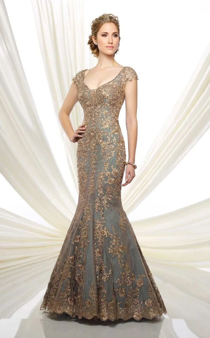 Mon Cheri Dress 216D44 - 1 Pc Bronze/Aqua In Size 4 Available 3 Mon Cheri Dress 216D44 - 1 Pc Bronze/Aqua In Size 4 Available