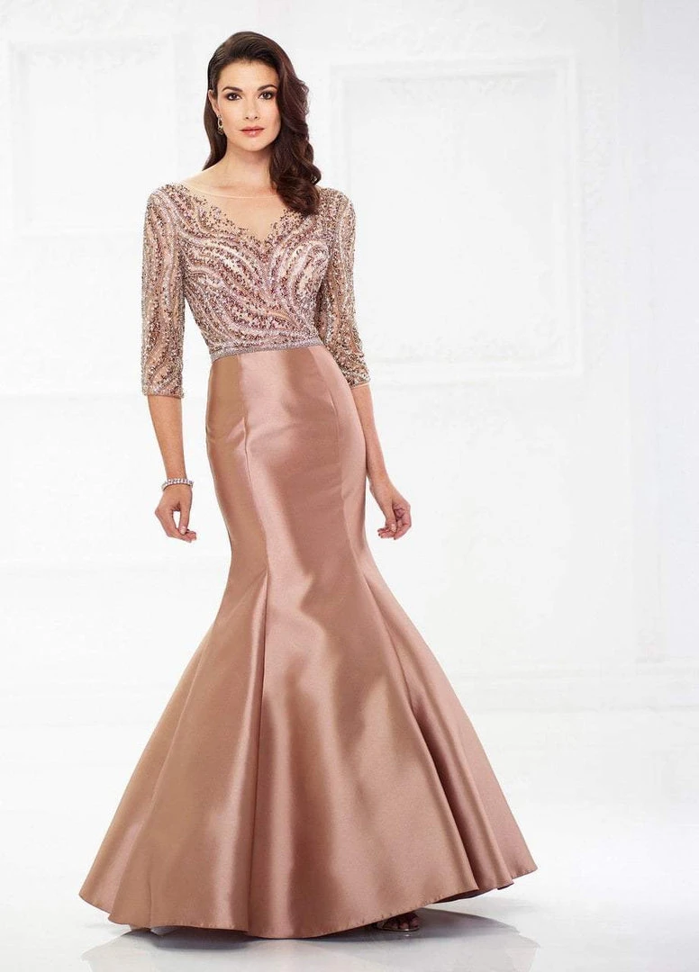 Mon Cheri - Illusion Bateau Mermaid Evening Dress 118988 - 1 Pc Butterscotch In Size 20 Available 3 Mon Cheri - Illusion Bateau Mermaid Evening Dress 118988 - 1 Pc Butterscotch In Size 20 Available