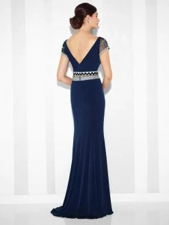 Mon Cheri Illusion Panel Sheath Gown 117624 - 1 Pc Navy In Sizes 4 Available 5 Mon Cheri Illusion Panel Sheath Gown 117624 - 1 Pc Navy In Sizes 4 Available