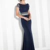 Mon Cheri Illusion Panel Sheath Gown 117624 - 1 Pc Navy In Sizes 4 Available 2 Mon Cheri Illusion Panel Sheath Gown 117624 - 1 Pc Navy In Sizes 4 Available