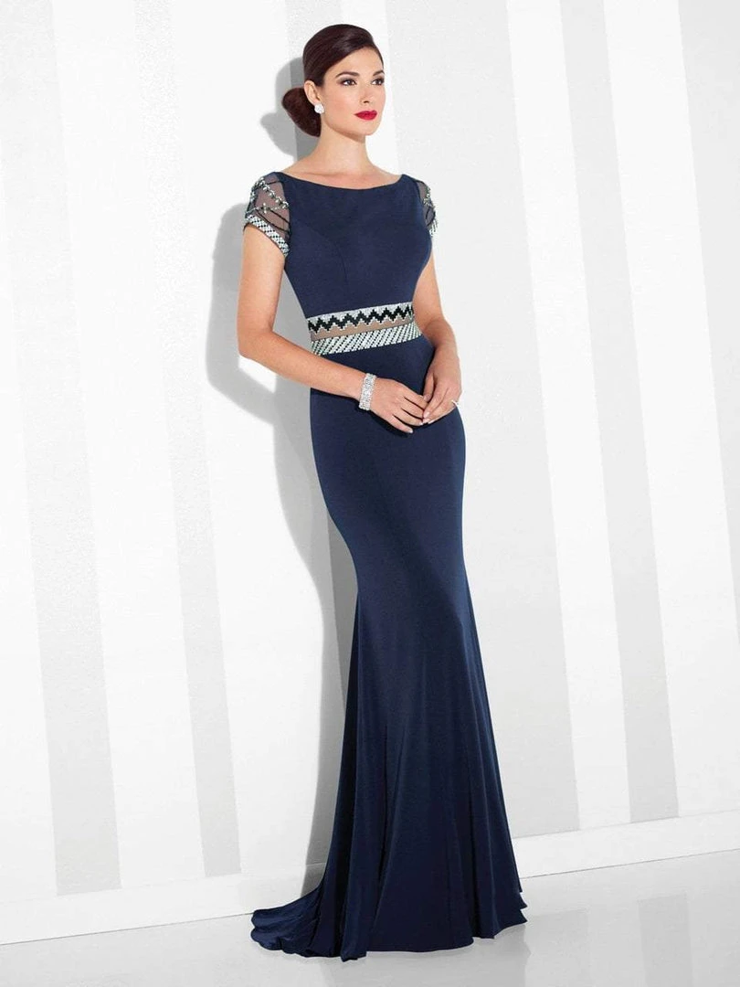 Mon Cheri Illusion Panel Sheath Gown 117624 - 1 Pc Navy In Sizes 4 Available 3 Mon Cheri Illusion Panel Sheath Gown 117624 - 1 Pc Navy In Sizes 4 Available