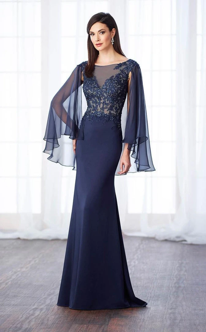 Mon Cheri Laced Illusion Bateau Neck Trumpet Dress 217638 - 1 Pc Navy In Size 18 Available 3 Mon Cheri Laced Illusion Bateau Neck Trumpet Dress 217638 - 1 Pc Navy In Size 18 Available