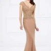 Mon Cheri Lavishly Beaded Evening Gown 217945 - 1 Pc Bronze In Size 18 Available