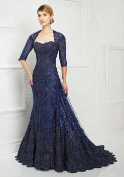 Mon Cheri Queen Anne Lace Gown With Long Train 217D83