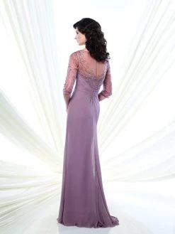 Mon Cheri Ruched Beaded Gown 215919W 1 Pc Navy Blue In Size 20W Available