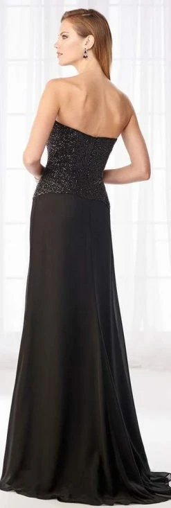 Mon Cheri - Sequined Strapless Chiffon Evening Gown 218630W - 1 Pc Cranberry In Size 18W Available 6 Mon Cheri - Sequined Strapless Chiffon Evening Gown 218630W - 1 Pc Cranberry In Size 18W Available