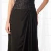Mon Cheri - Sequined Strapless Chiffon Evening Gown 218630W - 1 Pc Cranberry In Size 18W Available