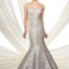 Mon Cheri Strapless Lace Appliqued Mikado Gown 1 Mon Cheri Strapless Lace Appliqued Mikado Gown