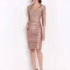 Mon Cheri Two-Piece Embellished Shantung Dress In Rose Quartz 115856