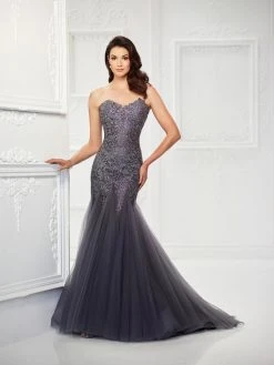 Montage By Mon Cheri - 118964W Beaded Lace Sweetheart Dress