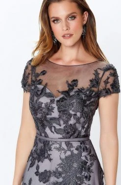 Montage By Mon Cheri - 119945 Embroidered Floral A-Line Gown