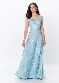Montage By Mon Cheri - 119945W Embroidered Floral ALine Gown