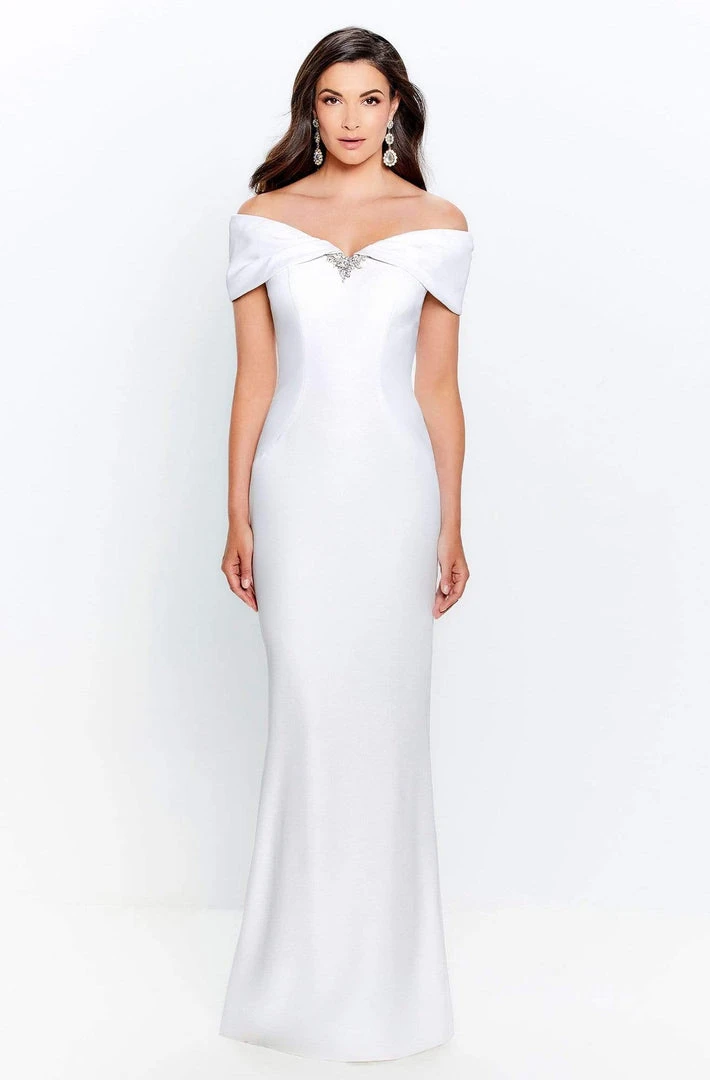 Montage By Mon Cheri - 120905W Off-Shoulder Crepe Sheath Dress 9 Montage By Mon Cheri - 120905W Off-Shoulder Crepe Sheath Dress