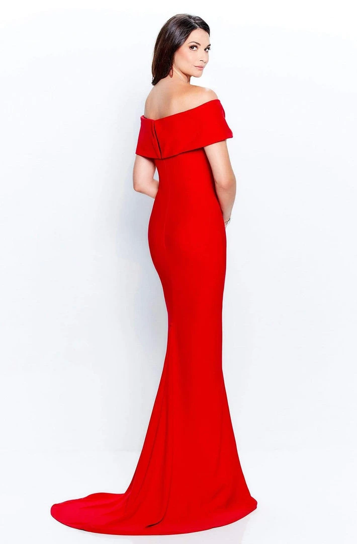 Montage By Mon Cheri - 120905W Off-Shoulder Crepe Sheath Dress 4 Montage By Mon Cheri - 120905W Off-Shoulder Crepe Sheath Dress