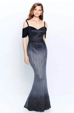 Montage By Mon Cheri - 120908W Ombre Cold Shoulder Long Dress