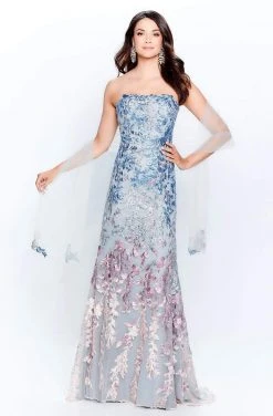 Montage By Mon Cheri - 120911 Embroidered Strapless Sheath Dress