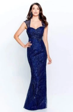 Montage By Mon Cheri - 120915W Queen Anne Sequined Sheath Dress